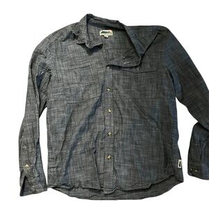 Blue Casual Button Down Shirt with Relaxed Fit